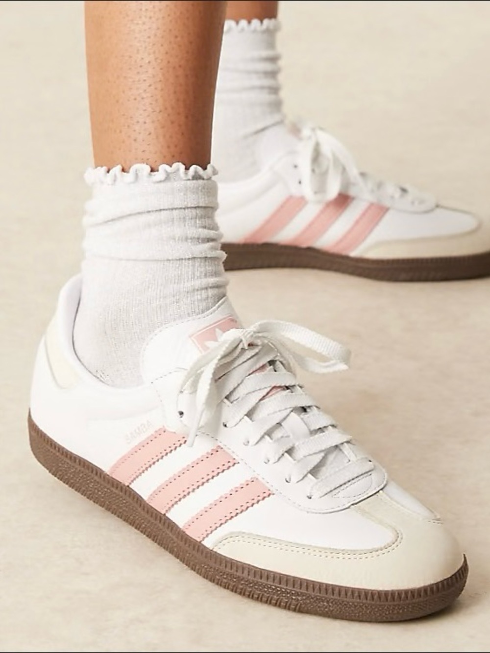 Adidas OG Samba Sneakers in White and Pink Woman’s Size 10 EUC